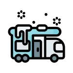 Bus Campervan Minivan Snow Winter SVG Icon